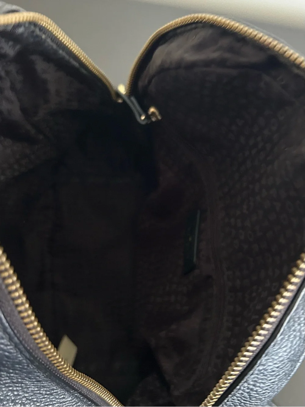 Kate Spade Black Pebbled Leather Mini Backpack Gold Hardware Travel Purse